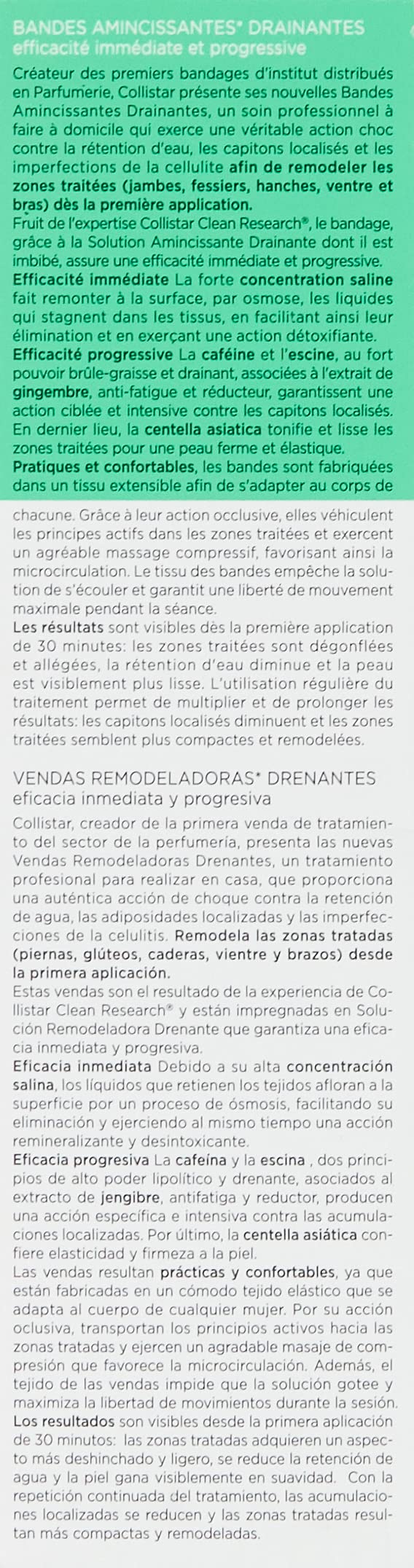 Collistar Reshaping Draining Wraps, Made in Italy [Italy import]