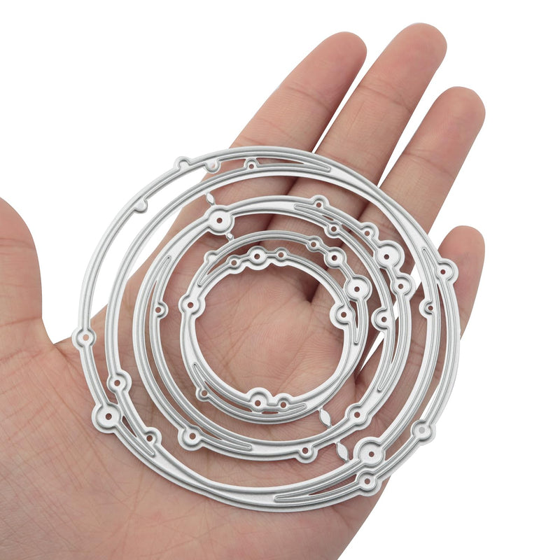2PCS DIY Wreath Metal Cutting Template Carbon Steel Knife Die Art Embossing Die Etching Cutting Knife Die for Paper Wire Mesh Leather Card Making Photo Decoration Scrapbooking