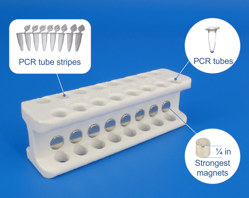Sergi Lab Supplies Magnetic rack for DNA, RNA purification; for 100-250 microliter PCR tubes (leagacy, 16 tubes) leagacy, 16 tubes