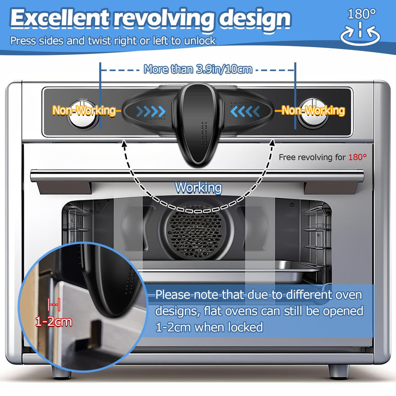 Oven Lock Child Safety (4 Pack), Kitchen Safety Oven Door Lock for Babies & Kids, Stove Child Proof, Childproof Oven Locks for Toddlers, Easy to Install, Upgrade Heat-Resistant Material (Black)
