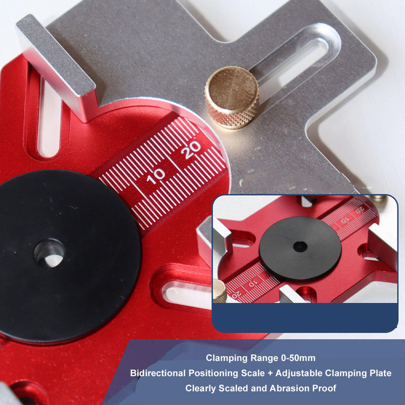 Wood Router Slotting Locator 2 in 1 Thickened Aluminum Alloy Clear Scale Woodworking Router Slotting Bracket
