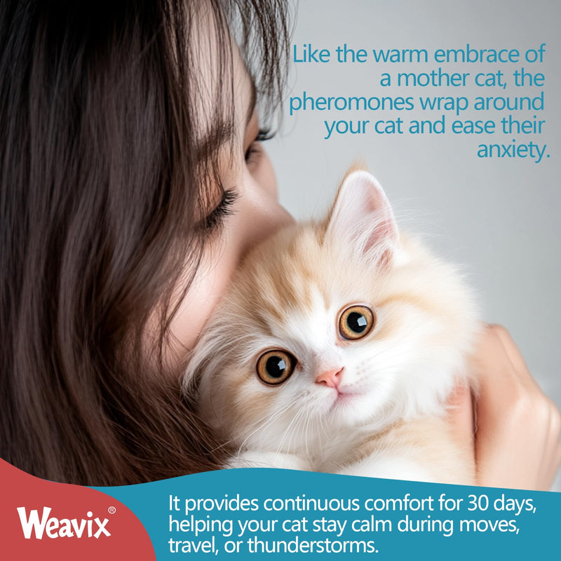 Cat Calming Collar (4-Pack) with Pheromone & Lavender, Relieves Anxiety & Stress, 30 Days Lasting Mood Relief, Adjustable Waterproof Collar for Kittens and Adult Cats L1