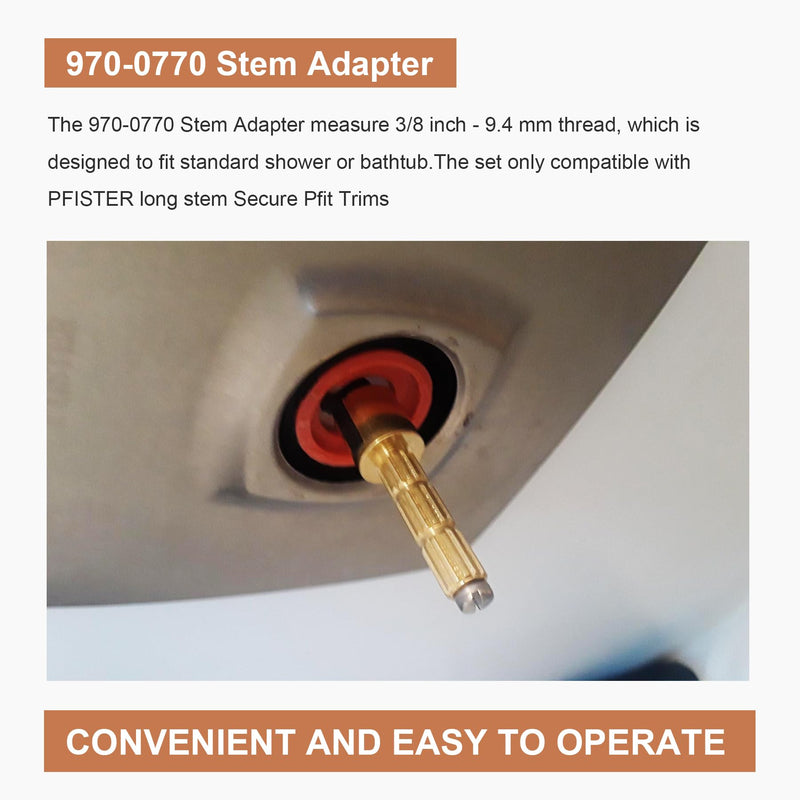 970-0770 Stem Adapter with Screw Replace for 970-0770 Plumbing Equipment, Pfister Securepfit Trims, Shower Handle Stem Extension Tub and Faucet Accessories Valve Extender Trim Repair