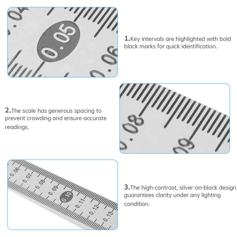 Taper Gap Gauge 0.01"-0.15", Graduation 0.001", Precision Wedge Feeler Gap Hole Measure Tool for Mold/Electrical Components with Laser Scales & Anti-Corrosion Coating