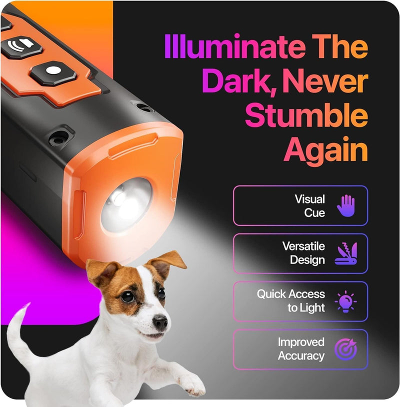 2025 NEW Upgraded Dog Bark Deterrent Devices Long Range Ultrasonic Rechargeable Anti-Barking Device Correct Your Dog's Bad Behavior Better Than Shock Collars or Dog Training Collars With Free Clicker black