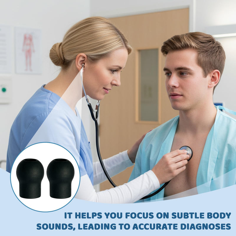 8PCS Stethoscope Ear Tips Replacement Compatible with MDF, ADC, Silicone Stethoscope Ear Pieces, Pliable Noise Reduction-Sealing Earbuds for Doctors