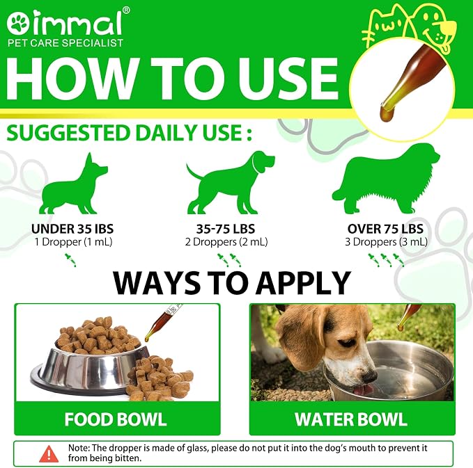 Dogs Antibiotics for Infection Coughs, UTIs, Allergies, Itching - Natural Antibiotics Supplement Drops for Cats to Support Digestion and Urination | Skin & Coat | All Breeds & Ages | 2 Oz