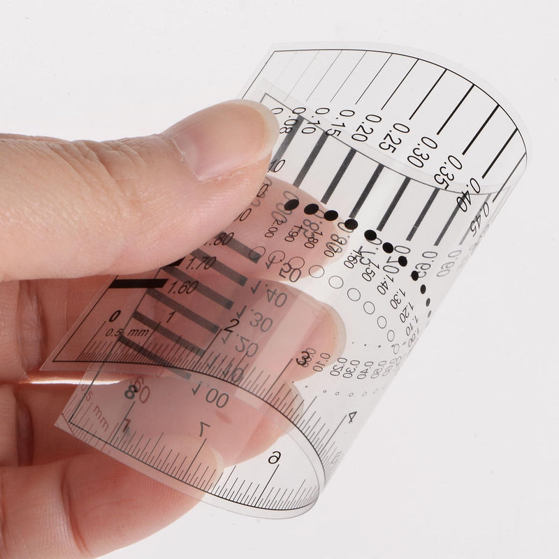 HARFINGTON High Precision SEC Size Estimation Chart 8cm Transparency Flaw Detection Film Ruler for Diameter and Line Width Defects Measuring 1