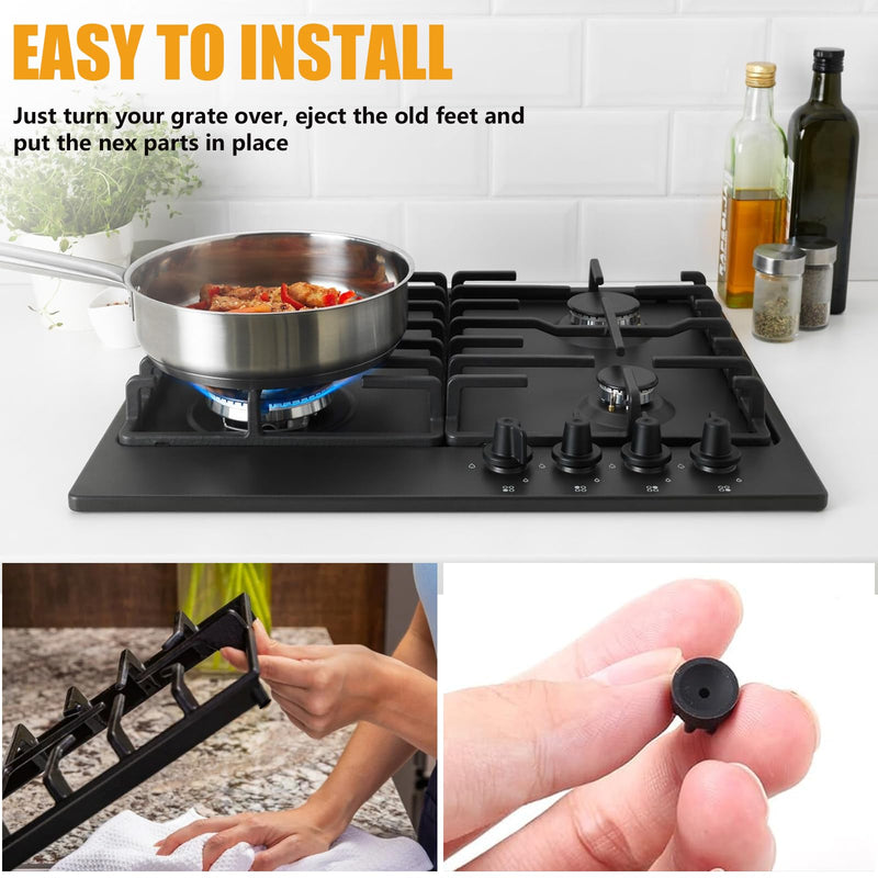 Rubber Grate Feet Part for Thermador Bosch Range/Gas Cooktop, Stove Grill Rubber Feet Replacement 00618112 1999626 617174 618112 AH3478553 EA3478553 PS3478553, 30 Pack