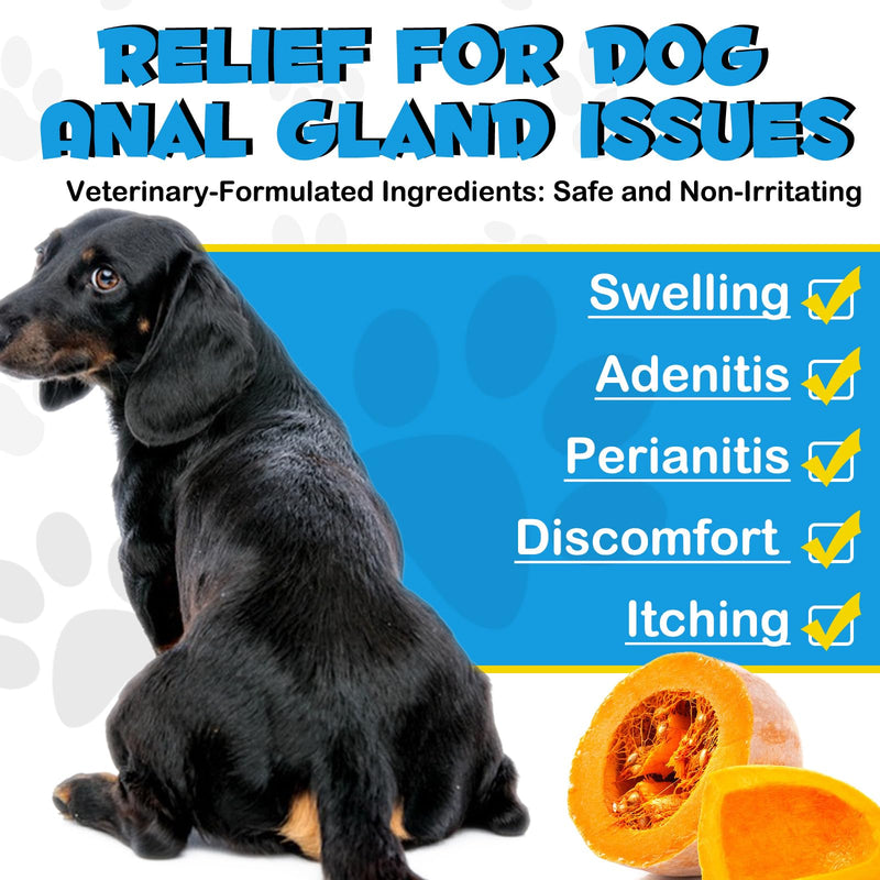 Anal Gland Support Soft Chews for Dog, 150PCs Dog Anal Gland Treats w/Pumpkin, Digestive Enzyme & Probiotics Support Healthy Bowel Function - Dog Health Supplies Fibre Supplements Chews - Beef Flavor - PawsPlanet Australia