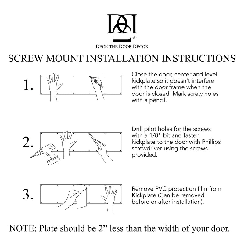 Deck the Door Decor | Door Kick Plate - Anodized Aluminum – Screw Mount – Satin Black, Satin Nickel, Shiny Brass & Oil Rubbed Bronze Finish – Many Sizes (6x30", Oil Rubbed Bronze) 6x30"