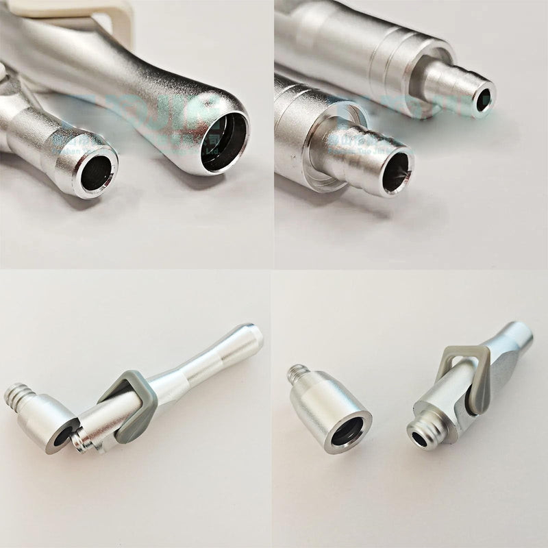 Dental Saliva Ejector Suction Valve Adapters 6 Pack, Universal HVE/SE Tip Adaptor with Strong & Weak Suction Control, Autoclavable Aluminum Dental Suction Valves for Dental Clinic Lab