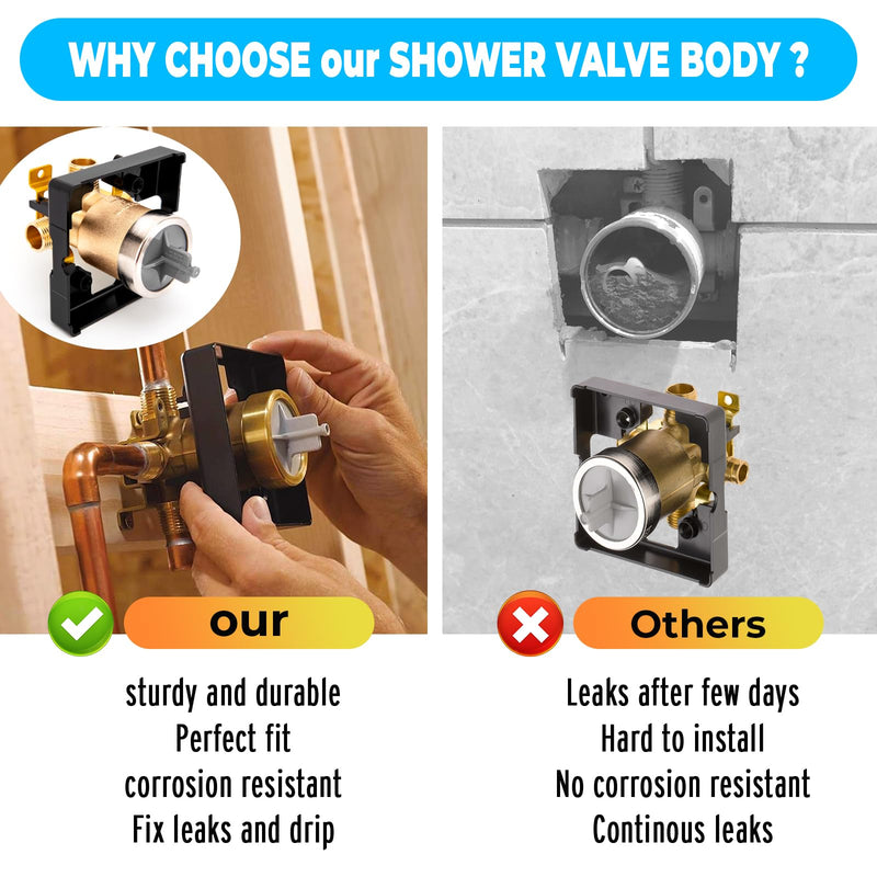 R10000 UNBXHF Universal Shower Valve Body Replace for Delta Faucet MultiChoice Bathtub and Shower Valve Body, for Tub Faucet Trim Kits, Fits Single or Dual Function Showers, Brass Body
