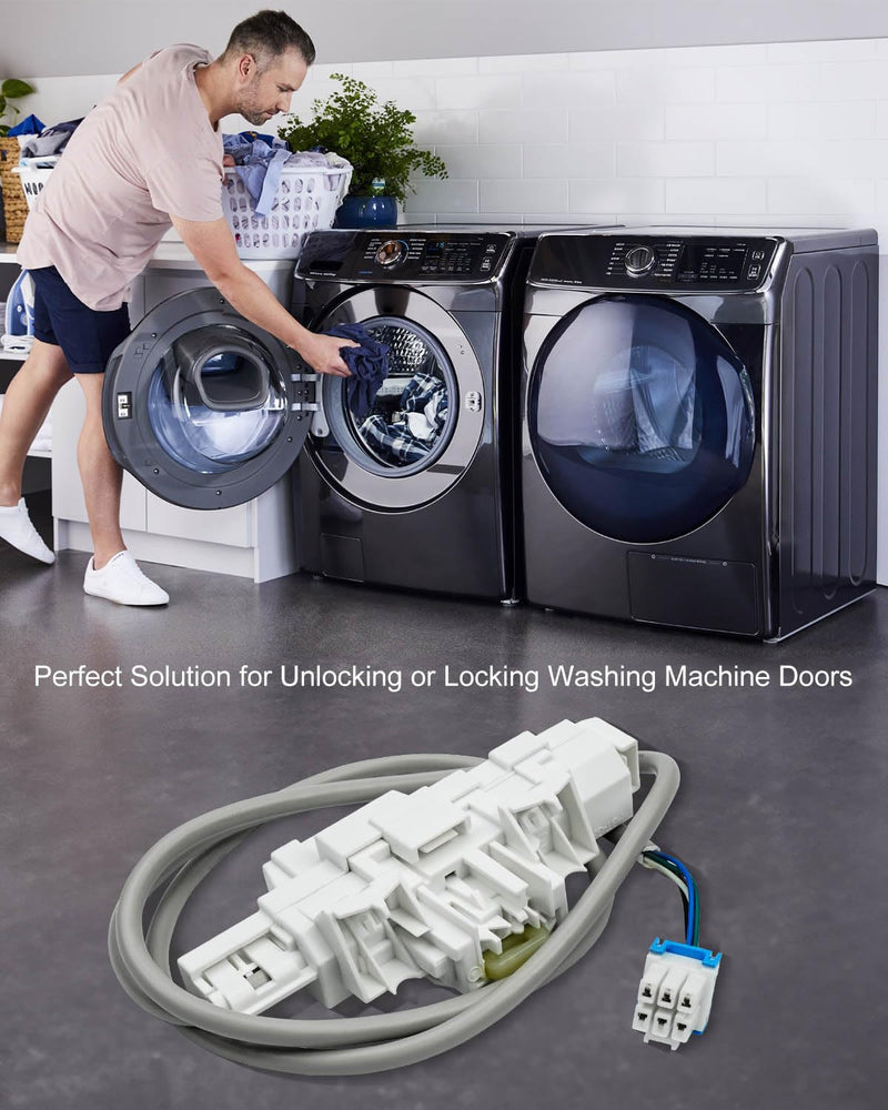 Washer Door Lock Compatible with Samsung Washer, Washer Door Lock Switch Replace DC34-00025A DC34-00025E DC34-00025C 4546106 AP6225255 PS12072637 EAP12072637