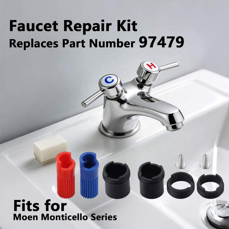 New Upgraded 97479 Faucet Repair Kit Replacement for Moen Monticello Widespread Bathroom Sink Faucet Stem Extension Kit
