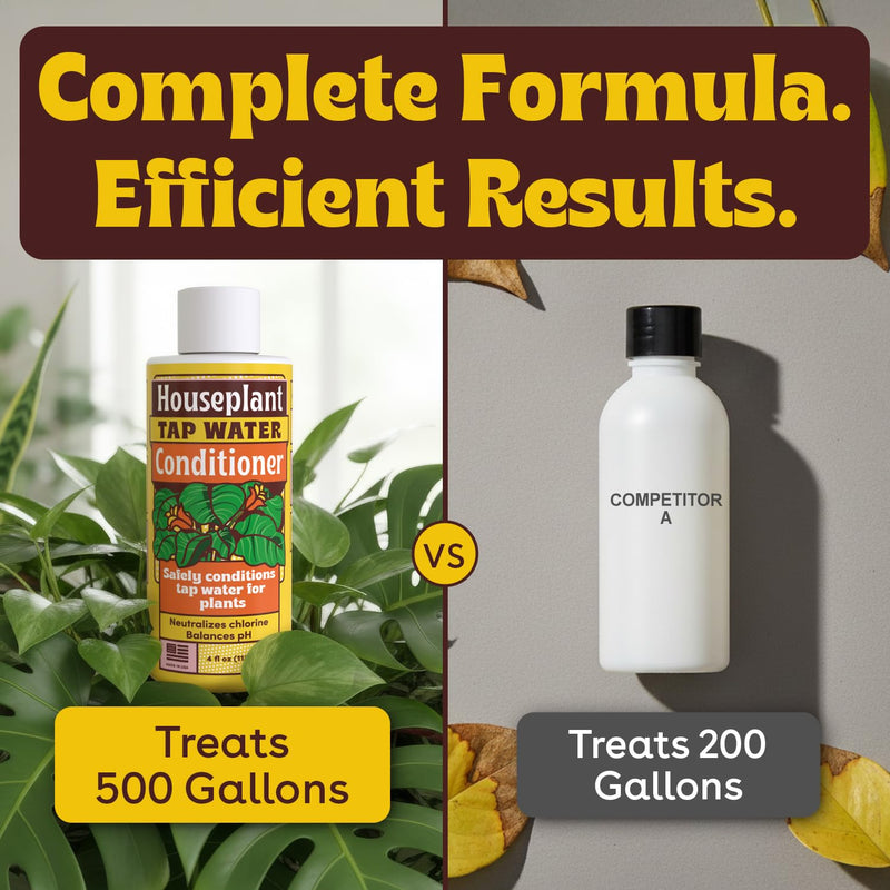 Tap Water Conditioner for Plants & Hydroponics, Removes Chlorine, Chloramines & Heavy Metals, Buffers pH for Houseplants, Indoor Plant Care, Root Growth & Greener Leaves, 2-3 Day Results