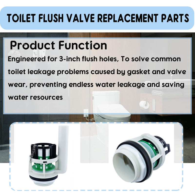 Toilet Flush Valve Replacement Parts Compatible with Toto THU Series Tower,for Two Piece Toilets, for 3-Inch Flush Hole,Including Repair Kits (Two-piece toilets) for Two Piece Toilets