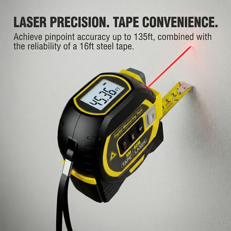 3-in-1 Laser Tape Measure 135Ft | Laser Distance Meter