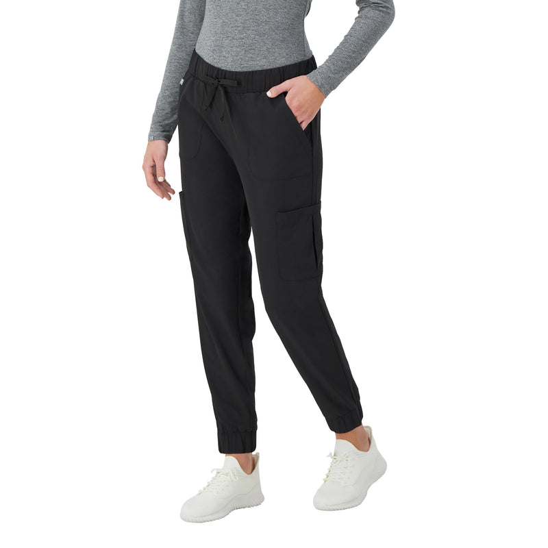 Hanes Women's Scrubs Cargo Joggers, Healthcare Scrub Joggers for Women, Moisture Wicking X-Large New Ebony