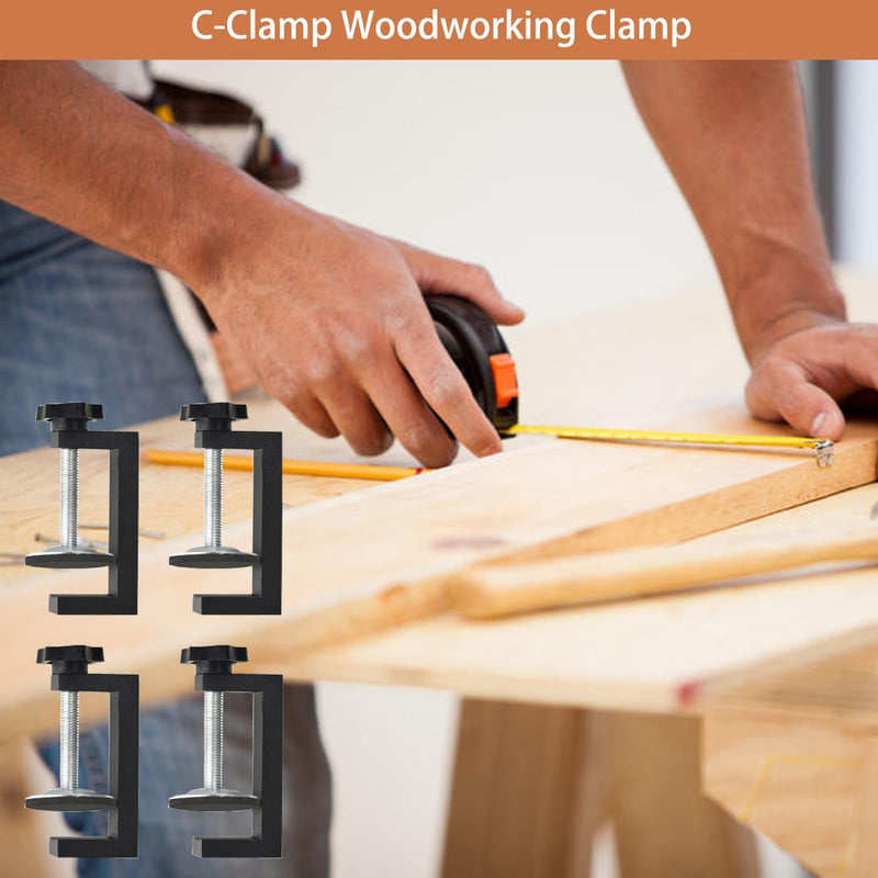 C Clamp for woodworking Mini Clamps Small C-Clamp Tiger Clamp G Clamp Small Desk Clamp Universal Cabinet C Clamps Heavy-duty Woodworking Clamp,2 inch C-Clamps 4 pcs