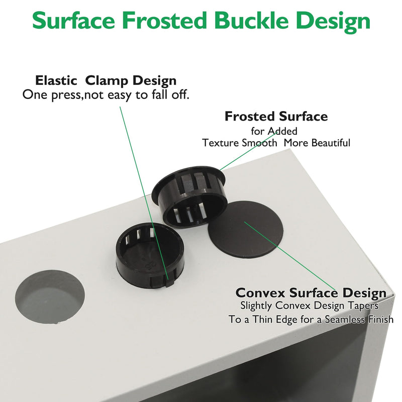 2"(50mm) Plastic Plugs for Round Holes, Flush Type Snap in Locking Door Screw Shelf Hole Plugs Drilling Hole Cover Cabinet Furniture Cupboard Shelves Pipe Insert End Caps, 4PCS Black 2"/50mm