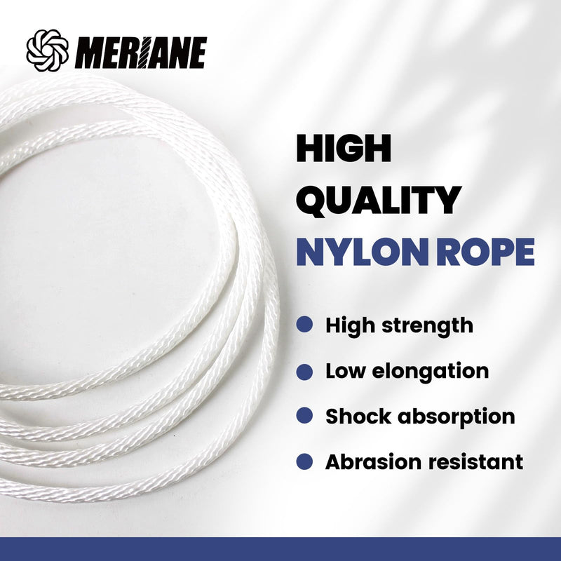 1/8inch 100FT Nylon Rope – Multipurpose Heavy Duty Rope – Abrasion & UV Resistant – Ideal Use for Camping, Clothesline, Marine Rope Flag Line - Shock Absorption Rope for Indoor Outdoor 1/8 In x 100FT