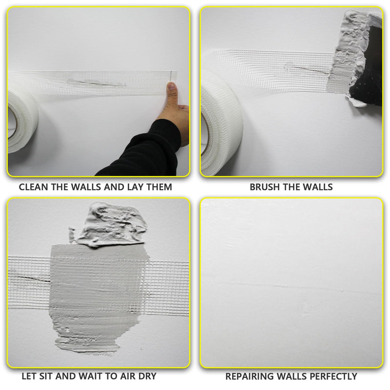 12" 100 Feet Drywall Joint Tape, Self-Adhesive Encrypted Fiberglass Drywall Repair Mesh Tape for Wall Cracks and Seam Patch 12" x 100ft
