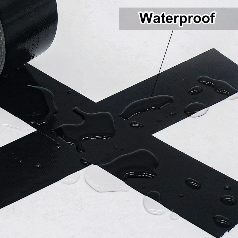 Wide Duct Tape, Industrial Grade 30Yards (90 ft) 4 Inch Black Tape, 9 Mil Heavy-Duty, Waterproof, Strong, Flexible, No Residue, for Crafts & Home Improvement (Black, 4'' x 90ft)