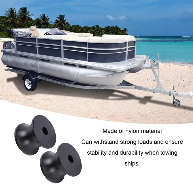 Fockety Boat Trailer Roller, 2 PCS Heavy Duty 2.4x1.77in Bow Stop Bell Roller Nylon Stop Boat Trailer Accessories Replacement for Yacht