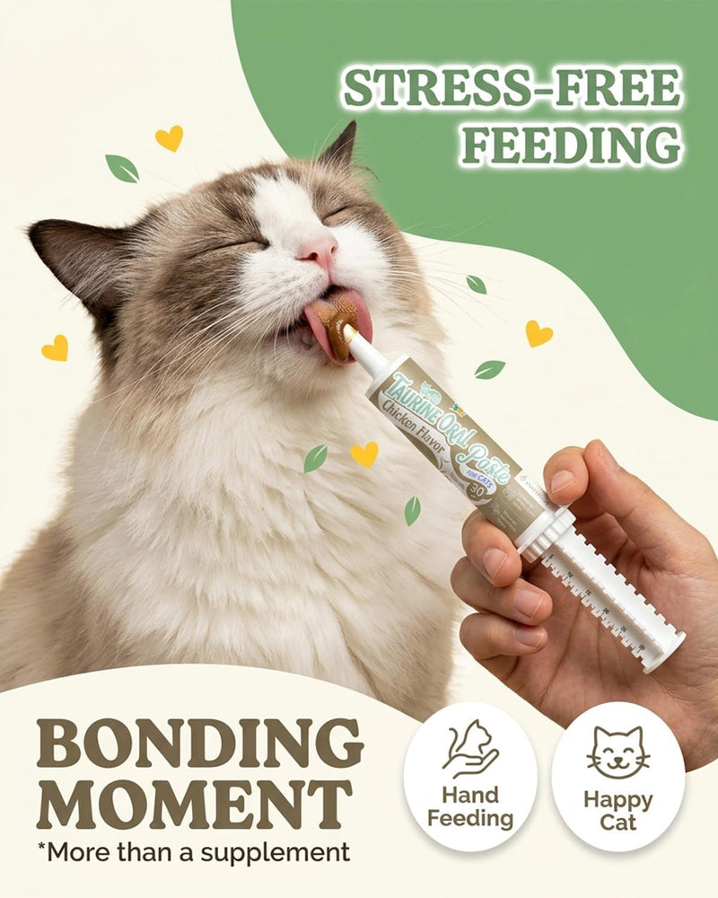 ACAPPELLA Chicken Flavor Lickable Paste Taurine for Cats - 30mL | Exact Dosage ; Easy-Squeeze Dispenser ; Mess-free
