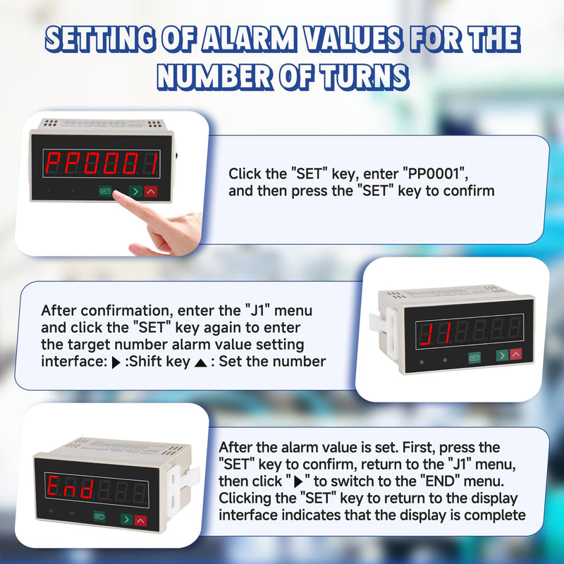 JIAWANSHUN Bidirectional LED Digital Counter with Proximity Switch Copper Sensor Alarm, Electronic Counter for Punch Press, Packaging&Textile, Magnetic Knitting Machine Counter 110V