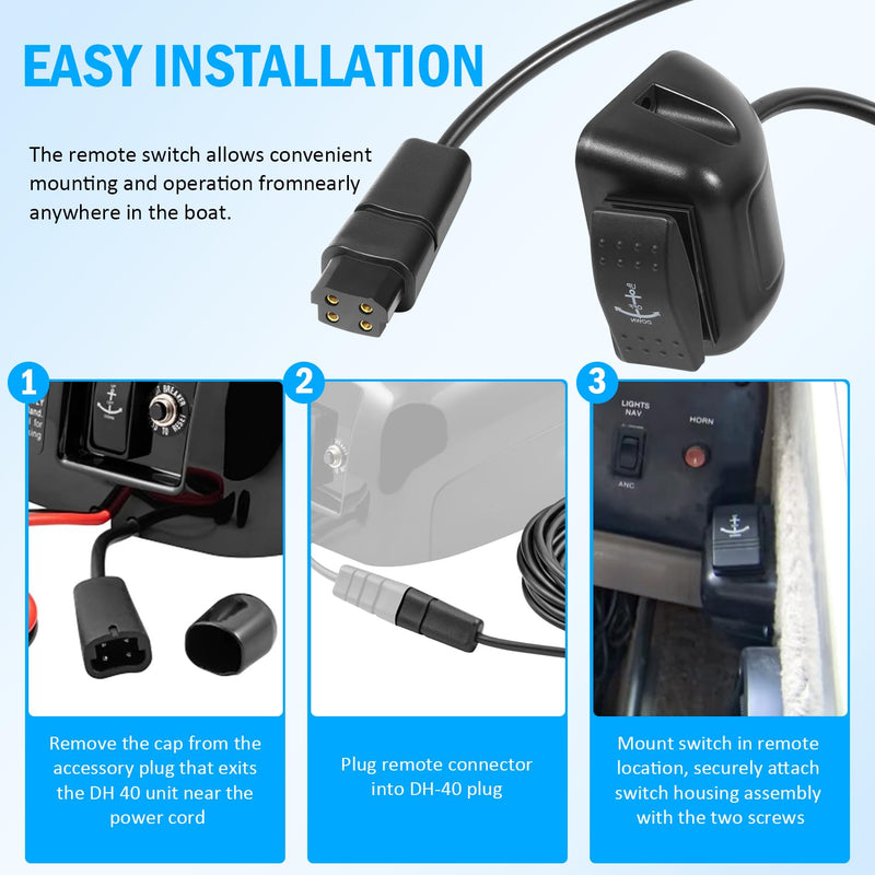 1810150 Remote Switch Fit for Minn Kota Deckhand 40 Anchor, 25 Feet Cord for Hand-held, in-Dash Mounted or Surface-Mounted