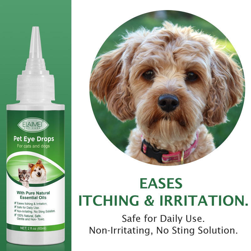 VOSIFSDIY Eye Drops for Dogs, Cats and Dogs Eye Drops, Dog Eye Infection Treatment Relieve Eyes Itching & Irritation, Pink Eye & Allergies Symptoms Safe & Gentle Formula 1PCS