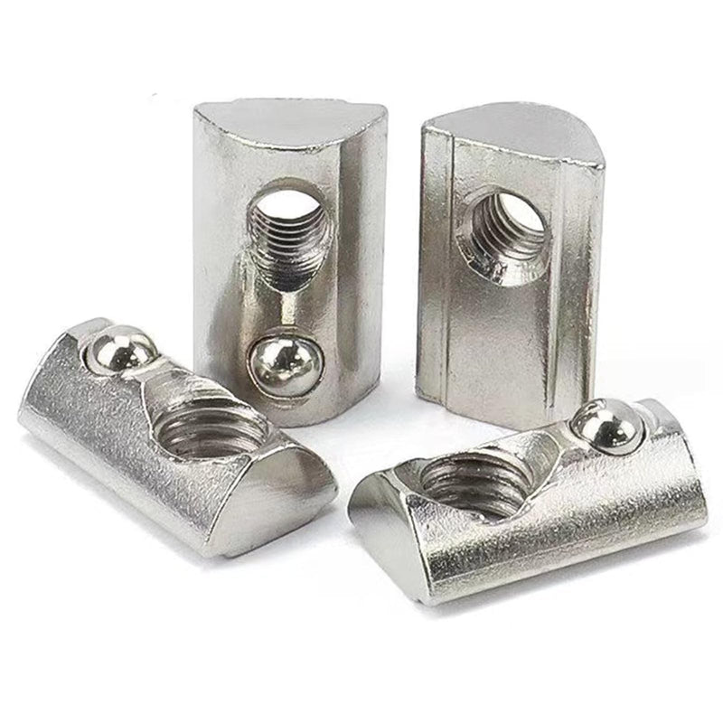 4040 Series M6 T Slot Half Round Nuts Roll-in Spring Ball Loaded Elastic Nuts Carbon Steel for European Standard 4040 Series Aluminum Extrusion Profile Rail with 8mm Slot for 3D Printer(M6,10 Pcs) 40-M6(10 Pcs）