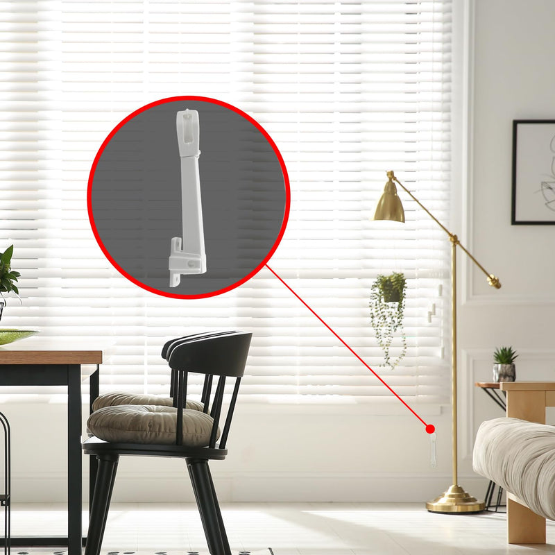 Amazing Drapery Hardware Spring Loaded Cord Tensioner for Cord Loops - Off White, Wall or Floor Mount - 2 Pack with Screws