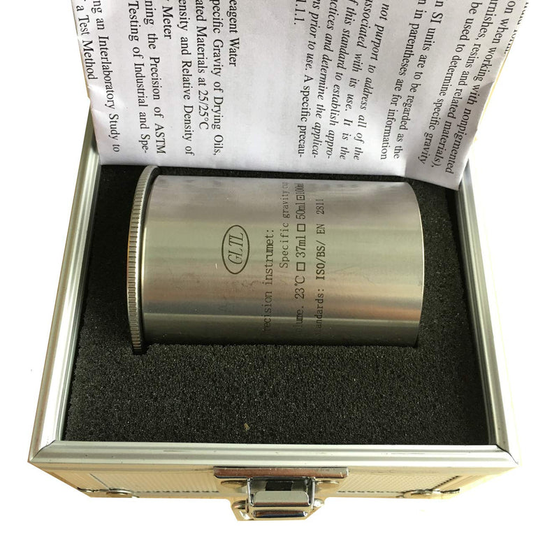 Specific Gravity Cup - Paint Density Tester for Coatings/Varnish | ASTM/DIN/ISO Compliant | Stainless Steel Corrosion-Resistant Lab Equipment (100ml) 100ml