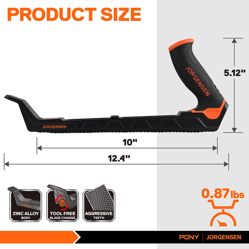 JORGENSEN Wood Plane, Professional Surform Plane, Zinc Alloy Die Casting Body, 65MN Sharp Blade, Wood Shaver Tool for Woodworking Rasp - Ergonomic Soft Grip Handle
