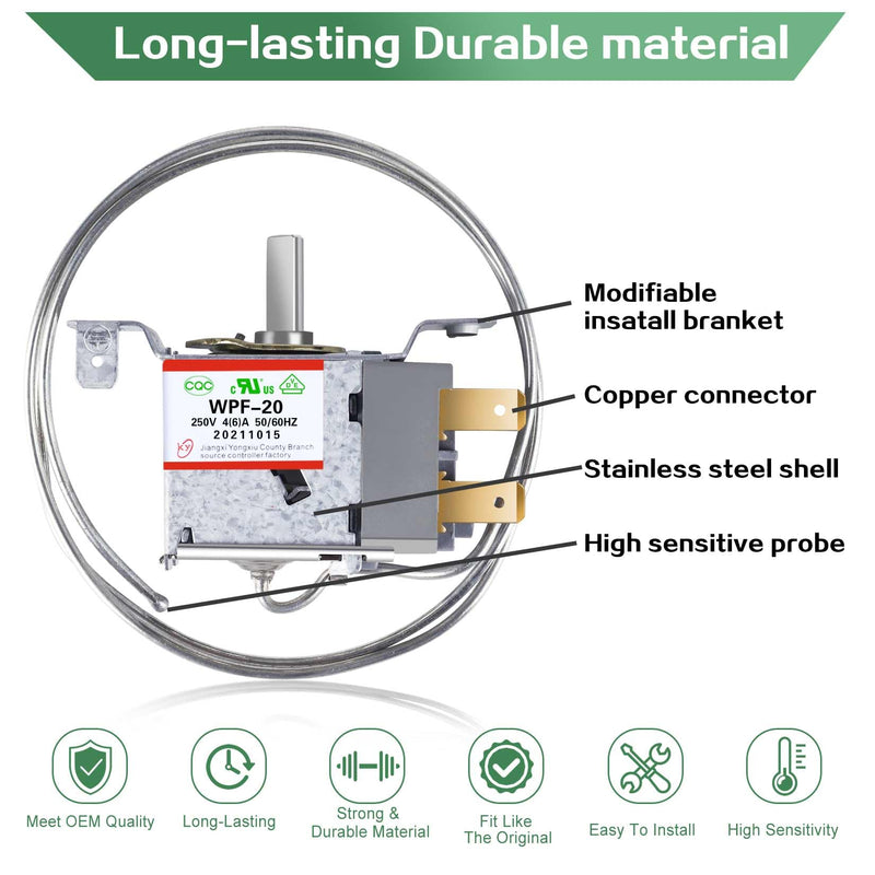 Mini Fridge Thermostat, Universal WPF-20 Freezer Thermostat Controller 2pin / Compatible with wpf16 and wpf18【Can Provide Installation Tutorial】 WPF20