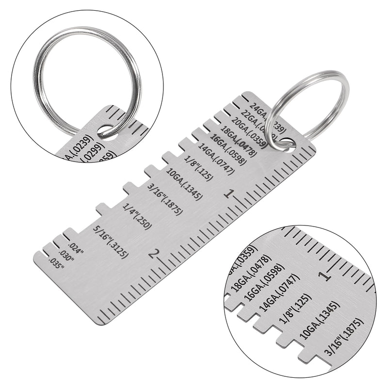 4pcs Gauge Metal Sheet Thickness Gauge Metal Gauge Tool Stainless Steel Thickness Gauge One Sided Material Wire Thickness Gauge Plated Size Inspection Tool