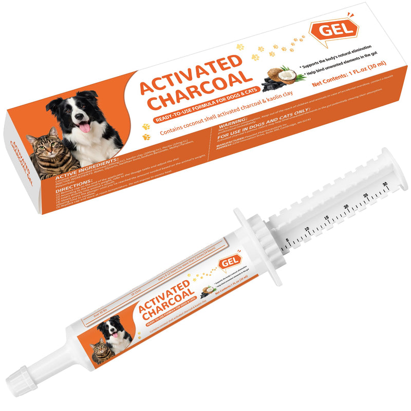 Activated Charcoal Paste for Dogs & Cats – 30 ml First Aid for Pet Poison Emergency, Toxin Absorber for Digestive Health, Easy-Use Paste for Puppy & Kitten, Home & Travel Essential