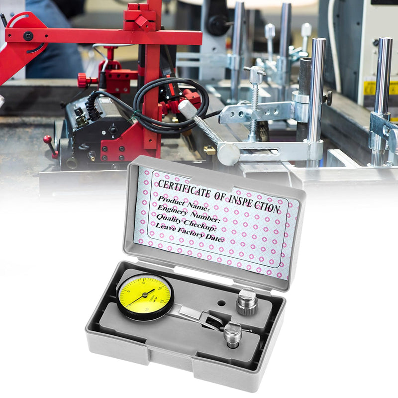 QWORK Dial Test Indicator, Narrow Area Measurement 3/8'' and 5/32'' Steel Dovetail Clamps, 0.030" Test Indicator 0. 0005" GR Dial Reading 0-15-0