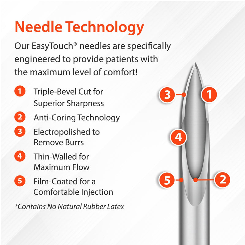EasyTouch 29G 5/16 in. Safety Pen Needle 29G 5/16" (8mm)