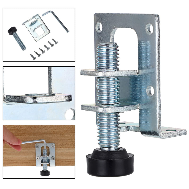 OwnMy 4 Packs Heavy Duty Adjustable Furniture Leveling Feets L Shaped Furniture Leveler Legs, Furniture Mounting Brackets Metal Furniture Leveling Load Table Leg for Workbench Cabinet Wardrobe, 2.2" 2.2"H
