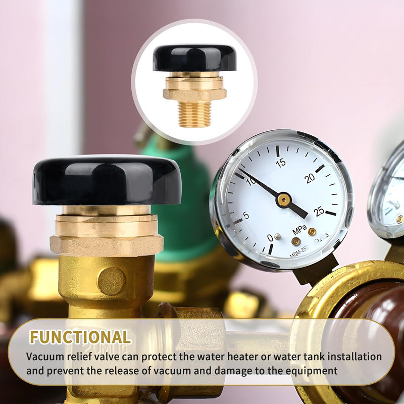 NBPLUS Vacuum Relief Valve 1/2 Inch, Low Profile Vac Breaker Valve Compatible with Watts LFN36-M1 Water and Heater Tanks, Brass Leak Proof