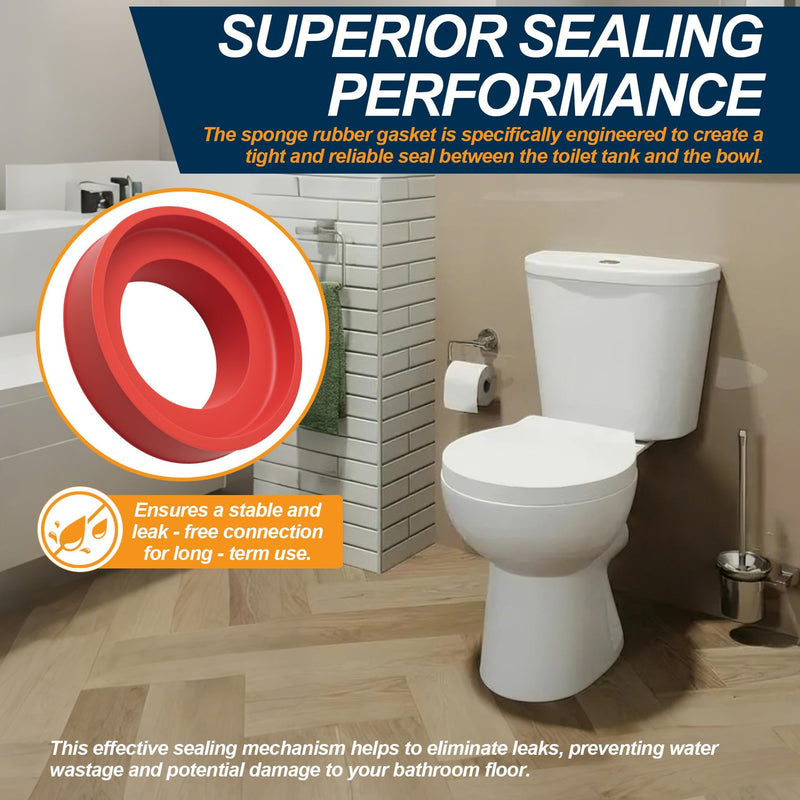 6102 Toilet tank to bowl bolt & gasket kit fit for Fluidmaster tank and Most Toilets, Sponge Rubber Gasket Fits Most Close-Coupled Toilets With Both Round And Hex Shaped Flush Valve Nuts