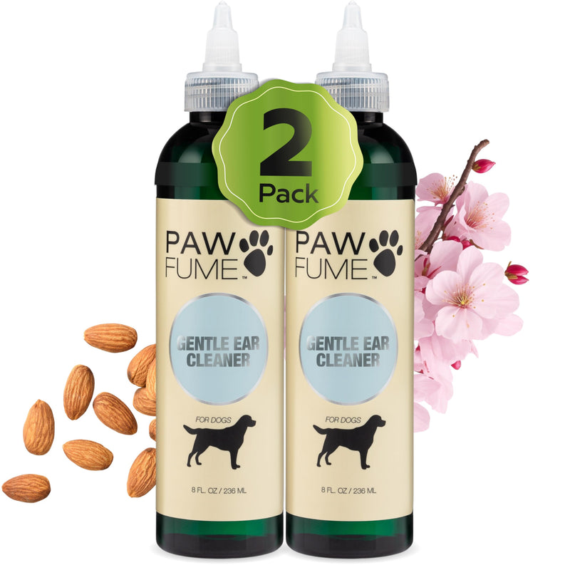 Paw Fume Dog Ear Cleaner Solution, 2-Pack – Soothe Itchy Ears Instantly – with St. John’s Wort & Almond Extracts, Vet-Certified Formula, Alcohol-Free & Sulfate-Free – Dog Ear Wash for All Breeds Pack of 2