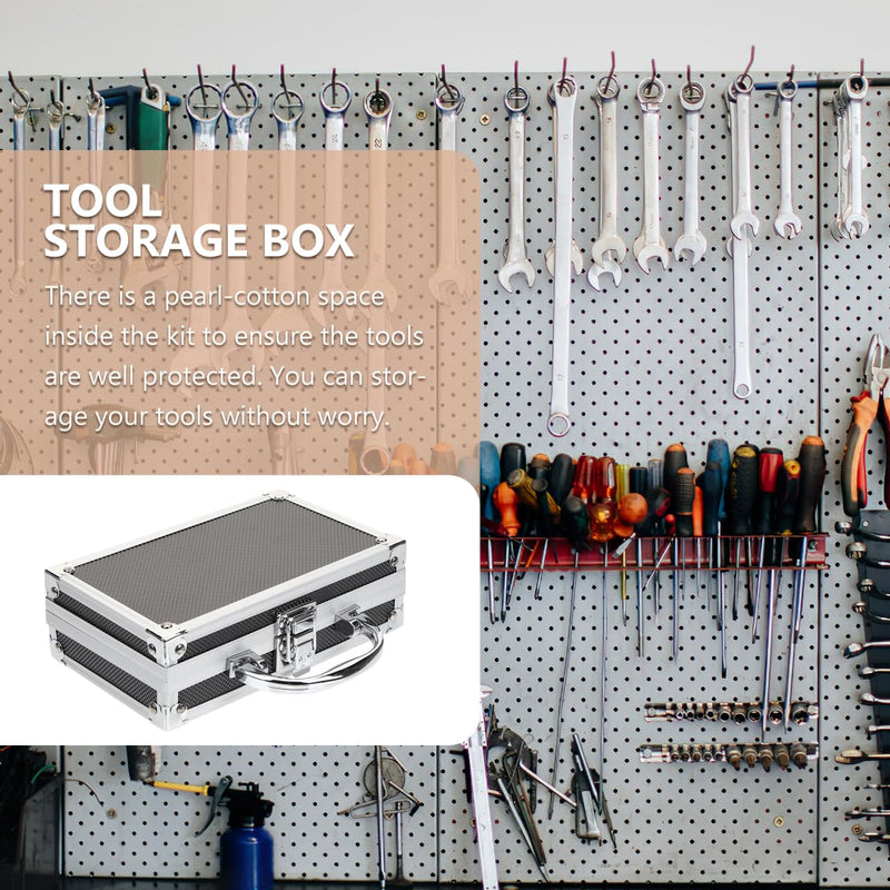 7-Inch Mini Aluminum Briefcase Hard Shell Metal Tool Box with EVA Foam Shockproof Storage Case for Precision Instruments Valuables