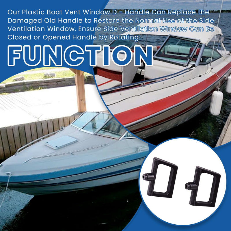 2Pcs Boat Side Vent Window D Handle Turn Lock Handle Compatible with Bayliner Century Thompson Sea Ray Boats (Only the Handle)