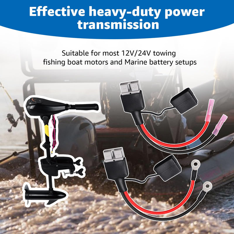Trolling Motor Quick Disconnect Plug for Trolling Motor Quick Connect | 12V/24V Marine Battery Trolling Battery Quick Plug, 8-Gauge Marine Grade Quick Connectors Wire