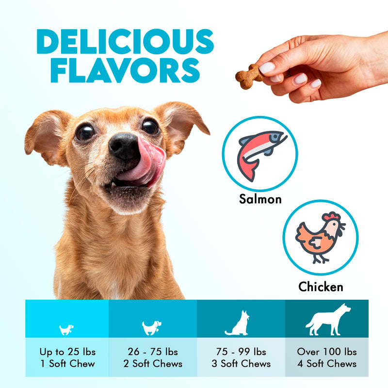 Omega 3 Chews for Dogs - 150Pcs - Dog Skin and Coat Supplement - Rich in EPA & DHA Fatty Acids - Itching Skin Relief Chews - Reduce Hair Shedding - Made with Fish Oil - Chicken